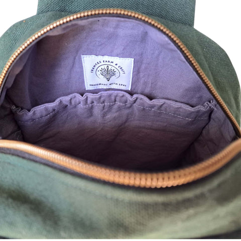 Hunter Green Cotton Canvas Crossbody Bag – Durable Handmade Sling Bag | Made in USA Frances Farm & Craft  Sling Bag