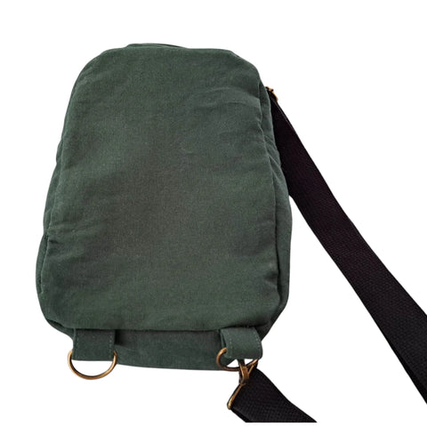 Hunter Green Cotton Canvas Crossbody Bag – Durable Handmade Sling Bag | Made in USA Frances Farm & Craft  Sling Bag