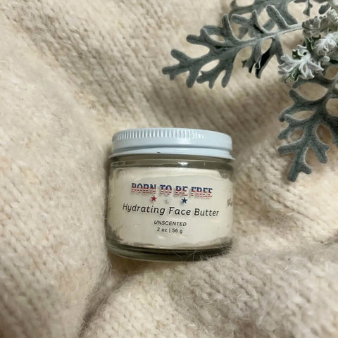 Hydrating Face Butter 2 Oz – Fragrance-Free Natural Moisturizer With Beef Tallow & Shea Butter | Made in USA Born to be Free  Face cream