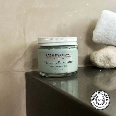 Hydrating Face Butter Moisturizer 2 Oz – Nutrient-Rich Essential Oils Blend | Made in USA Skincare Born to be Free  Face cream