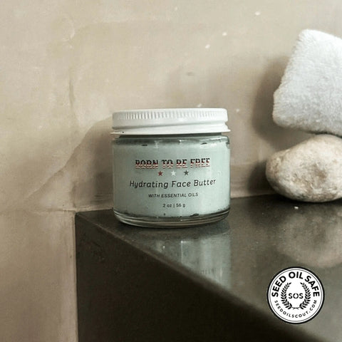 Hydrating Face Butter Moisturizer 2 Oz – Nutrient-Rich Essential Oils Blend | Made in USA Skincare Born to be Free  Face cream