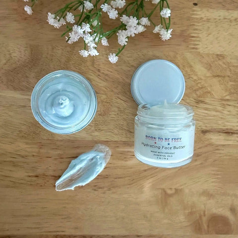 Hydrating Face Butter Moisturizer 2 Oz – Nutrient-Rich Essential Oils Blend | Made in USA Skincare Born to be Free  Face cream