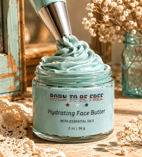 Hydrating Face Butter Moisturizer 2 Oz – Nutrient-Rich Essential Oils Blend | Made in USA Skincare Born to be Free  Face cream