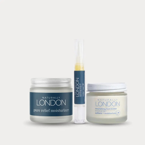Hydrating Skin Care Trio – Cuticle Oil, Pure Relief Cream & Foot Butter | Made in USA Naturally London 
