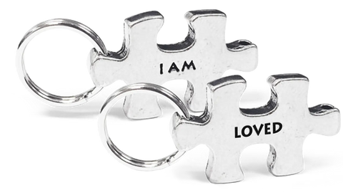 “I Am Loved” Puzzle Piece Charm – Inspirational Affirmation Keychain | Made in USA Whitney Howard Designs  "I AM"