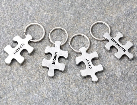 “I Am Loved” Puzzle Piece Charm – Inspirational Affirmation Keychain | Made in USA Whitney Howard Designs  "I AM"