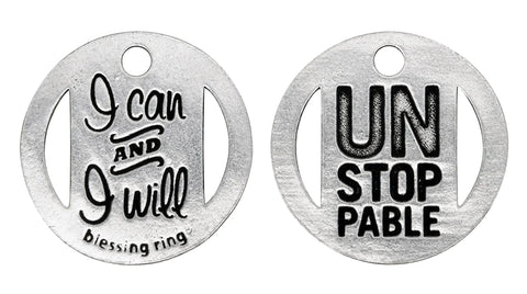 I Can And I Will Inspirational Blessing Ring Charm – Recycled Pewter Token For Keychain Or Necklace | Made In USA Whitney Howard Designs  Blessing Ring