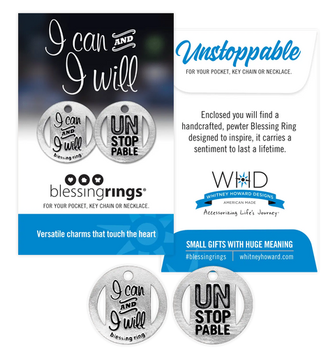 I Can And I Will Inspirational Blessing Ring Charm – Recycled Pewter Token For Keychain Or Necklace | Made In USA Whitney Howard Designs  Blessing Ring