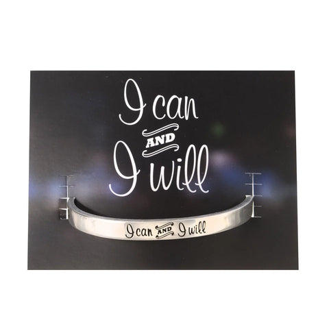 I Can and I Will Inspirational Cuff Bracelet – Handcrafted Pewter Open Bangle | Made in USA Whitney Howard Designs  Cuff Bracelets