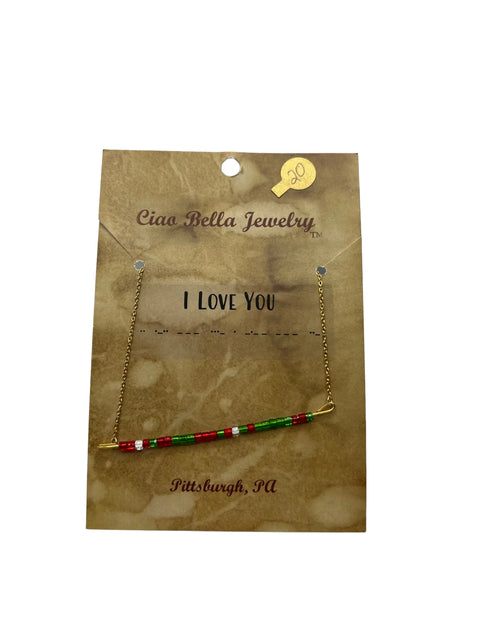 I Love You Morse Code Necklace Michelle Marie Boutique 