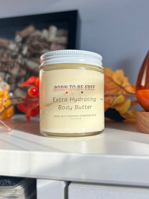 Extra Hydrating Body Butter 4 oz – Nourishing Skin Moisturizer with Beef Tallow & Essential Oils | Made in USA Born to be Free  Body Butter