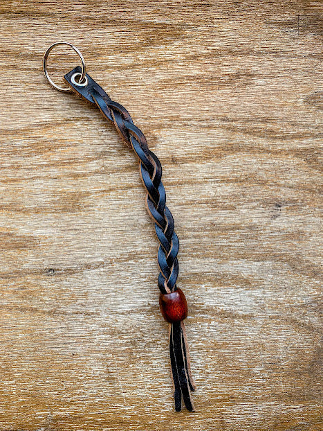 Hand-Braided Leather Keychain – Full-Grain Suede Durable Design | Made in USA BBH 