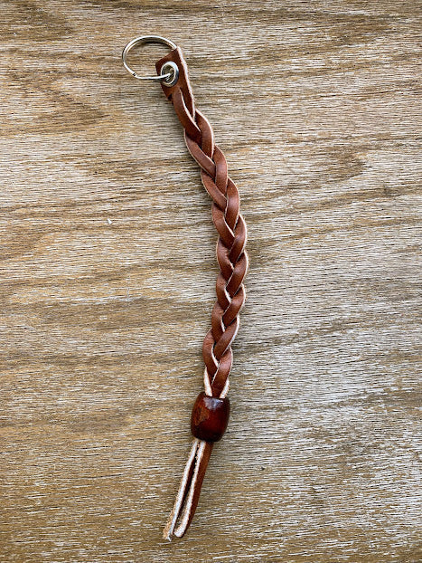 Hand-Braided Leather Keychain – Full-Grain Suede Durable Design | Made in USA BBH 