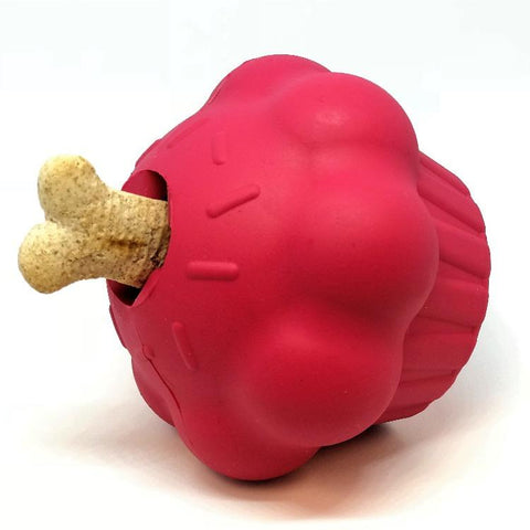 Durable Cupcake Rubber Dog Chew Toy – Treat Dispenser for Power Chewers | Made in USA SodaPup  Rubber Dog Toys