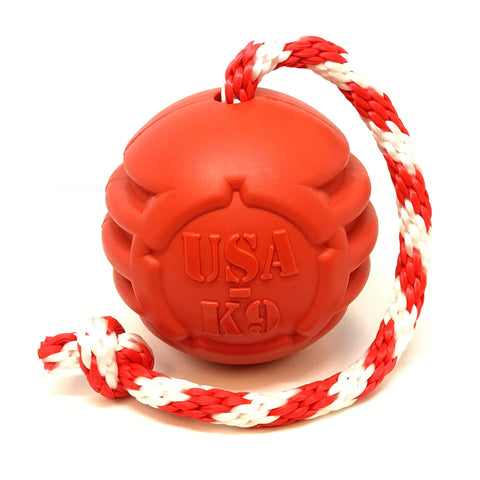 USA-K9 Stars and Stripes Durable Rubber Tug and Chew Dog Toy – Made in USA SodaPup  Rubber Dog Toys