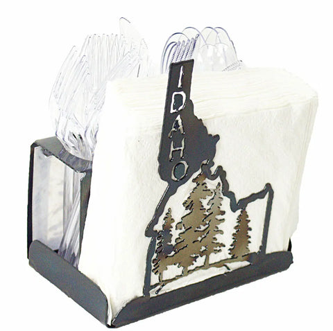 Idaho Metal Utensil Holder with Pine Tree Design – Rustic Kitchen Organizer | Made in USA Knights Home Decor  item