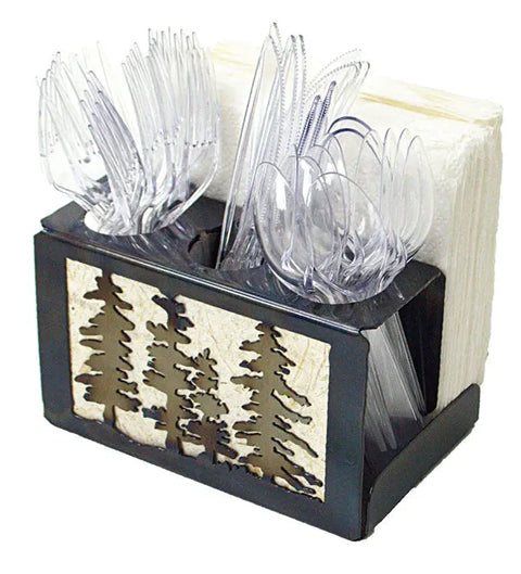 Idaho Metal Utensil Holder with Pine Tree Design – Rustic Kitchen Organizer | Made in USA Knights Home Decor  item