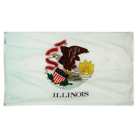 Illinois State Flag - 100% Made in USA Freedom Flag and Pole 