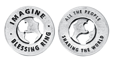 Imagine Blessing Ring Charm 1 Inch – Handcrafted Lead-Free Pewter Token | Made in USA Inspirational Gift Whitney Howard Designs  Blessing Ring