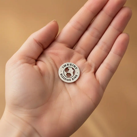 Imagine Blessing Ring Charm 1 Inch – Handcrafted Lead-Free Pewter Token | Made in USA Inspirational Gift Whitney Howard Designs  Blessing Ring