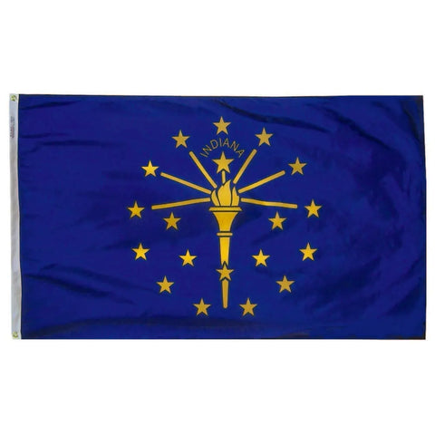 Indiana State Flag 3x5 Ft – UV-Resistant Outdoor Nylon with SolarGuard Dyes | Made in USA Freedom Flag and Pole 