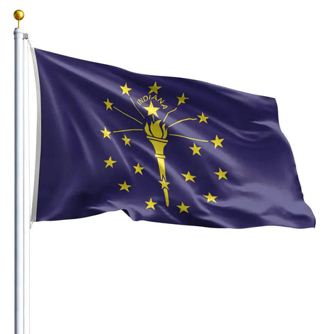Indiana State Flag 3x5 Ft – UV-Resistant Outdoor Nylon with SolarGuard Dyes | Made in USA Freedom Flag and Pole 
