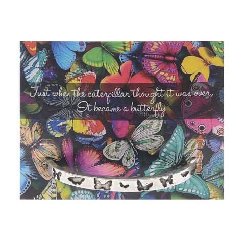 Inspirational Butterfly Quote Pewter Cuff Bracelet – Handcrafted Motivational Jewelry | Made in USA Whitney Howard Designs  Cuff Bracelets