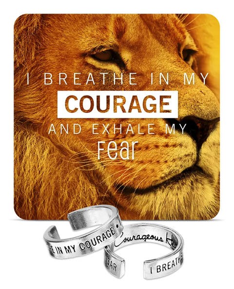 Inspirational Courage Mantra Ring – Handcrafted Statement Jewelry | Made in USA Empowerment Accessory Whitney Howard Designs  InspireRings