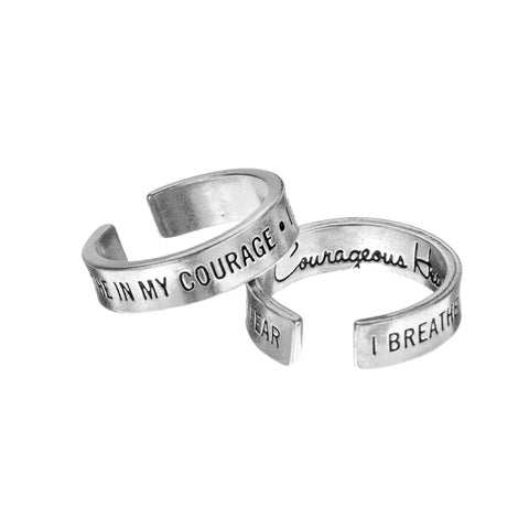 Inspirational Courage Mantra Ring – Handcrafted Statement Jewelry | Made in USA Empowerment Accessory Whitney Howard Designs  InspireRings