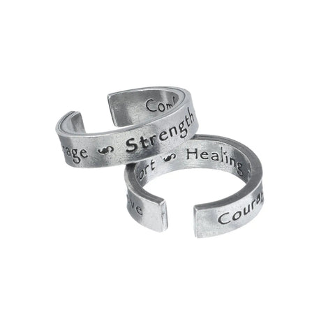 Inspirational Courage Strength Believe Dual Message Adjustable Ring – Handmade Blessing Jewelry | Made in USA Whitney Howard Designs  InspireRings