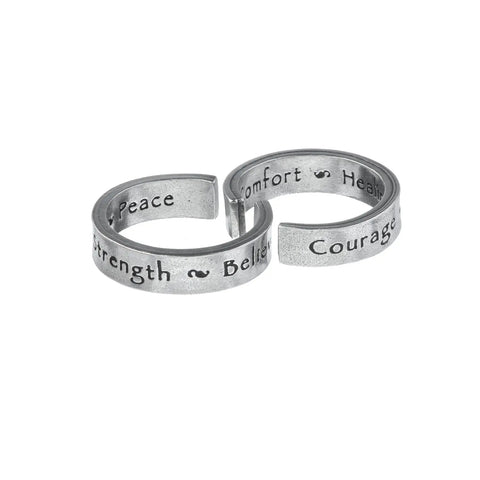 Inspirational Courage Strength Believe Dual Message Adjustable Ring – Handmade Blessing Jewelry | Made in USA Whitney Howard Designs  InspireRings