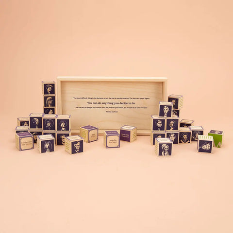 Inspirational Educational Wooden Blocks Featuring Women Who Dared - 32 Pieces, 1.75 Inches - Uncle Goose | Made in USA Uncle Goose  Eclectic