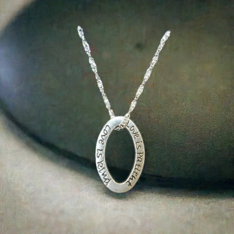 Inspirational Engraved Oval Pendant Necklace – Adjustable Chain Options – Faith Jewelry Gift | Made in USA Michelle Marie Boutique  Necklace