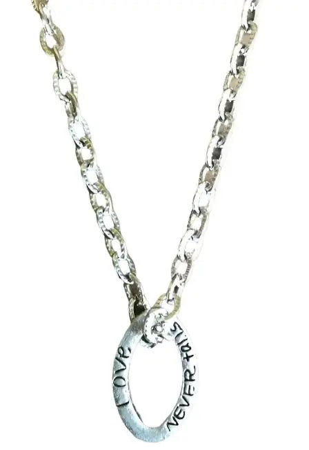 Inspirational Engraved Oval Pendant Necklace – Adjustable Chain Options – Faith Jewelry Gift | Made in USA Michelle Marie Boutique  Necklace