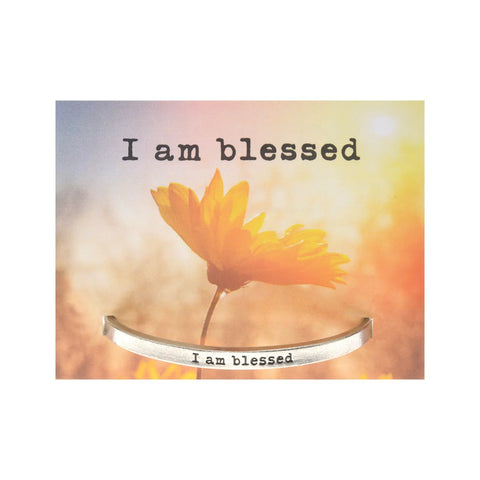 Inspirational I Am Blessed Open Cuff Bracelet – Recycled Pewter Jewelry | Handcrafted Made in USA Whitney Howard Designs Whitney Howard Designs  Cuff Bracelets