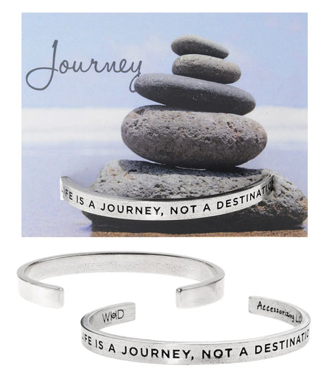 Inspirational Life Journey Cuff Bracelet – Handcrafted Recycled Pewter Daily Mantra Jewelry | Made in USA Whitney Howard Designs  Cuff Bracelets