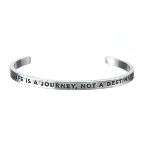 Inspirational Life Journey Cuff Bracelet – Handcrafted Recycled Pewter Daily Mantra Jewelry | Made in USA Whitney Howard Designs  Cuff Bracelets