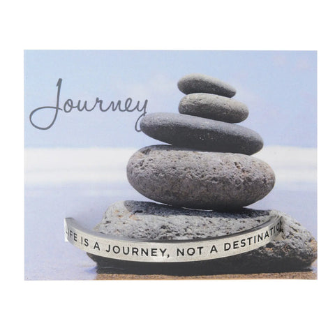 Inspirational Life Journey Cuff Bracelet – Handcrafted Recycled Pewter Daily Mantra Jewelry | Made in USA Whitney Howard Designs  Cuff Bracelets