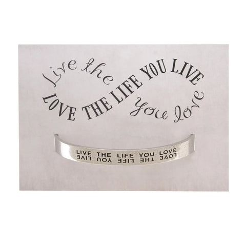 Inspirational Live the Life You Love Pewter Cuff Bracelet – Handcrafted Quotable Jewelry | Made in USA Whitney Howard Designs  Cuff Bracelets