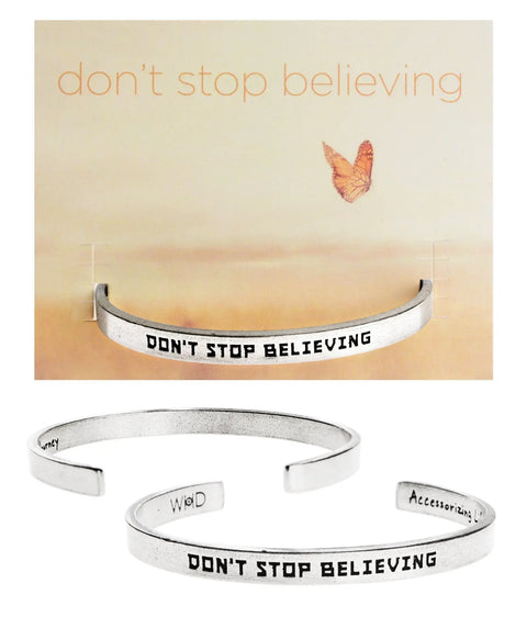 Inspirational Open Cuff Bracelet – Recycled Pewter Quotable Jewelry | Handmade in USA Motivational Gift Whitney Howard Designs  Cuff Bracelets