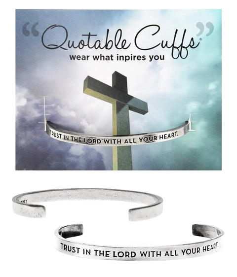 Inspirational Proverbs 3:5-6 Trust in the Lord Pewter Quotable Cuff Bracelet – Handcrafted Jewelry | Made in USA Whitney Howard Designs  Cuff Bracelets