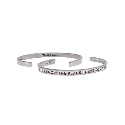 Inspirational Psalm Jeremiah 29:11 Cuff Bracelet – Handcrafted Recycled Pewter Bracelet | Made in USA Whitney Howard Designs  Cuff Bracelets
