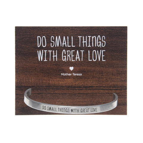 Inspirational Quotable Cuff Bracelet – Do Small Things With Great Love Pewter Band | Handcrafted in USA Whitney Howard Designs  Cuff Bracelets