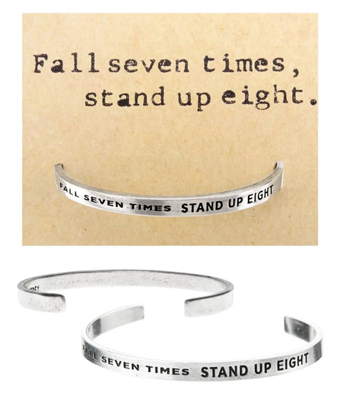Fall 7 Times, Stand Up 8 Quotable Cuff Bracelet Whitney Howard Designs  Cuff Bracelets