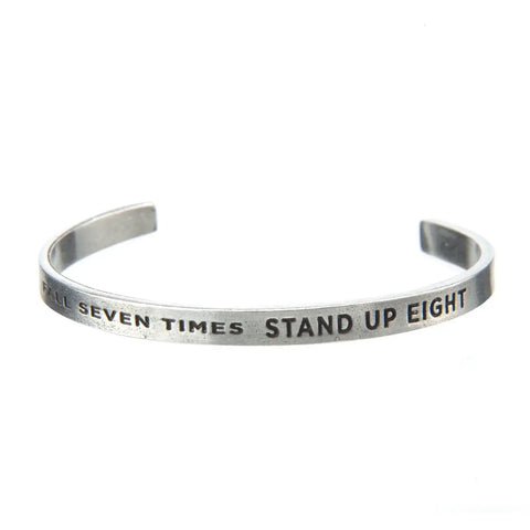 Fall 7 Times, Stand Up 8 Quotable Cuff Bracelet Whitney Howard Designs  Cuff Bracelets