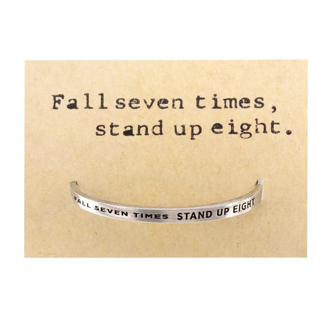 Fall 7 Times, Stand Up 8 Quotable Cuff Bracelet Whitney Howard Designs  Cuff Bracelets