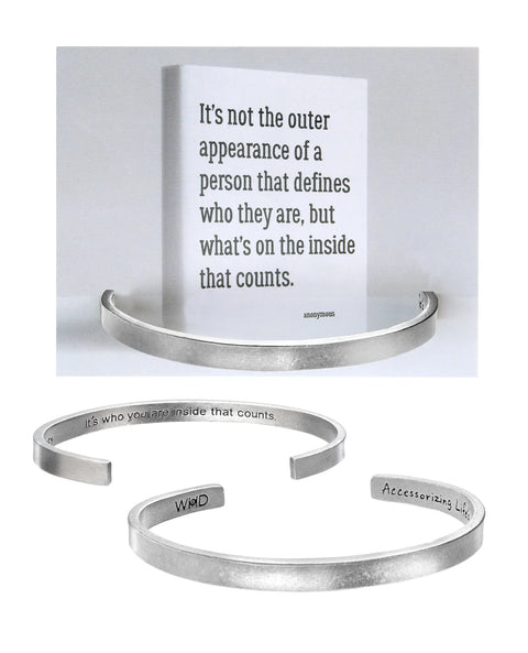 Inspirational Quotable Cuff Bracelet – Handcrafted Recycled Pewter – Brushed Finish | Made in USA Whitney Howard Designs  Cuff Bracelets