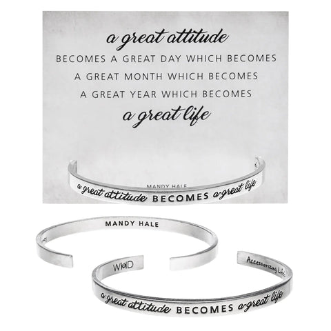 Inspirational Quotable Pewter Cuff Bracelet – Handmade Daily Motivation Jewelry | Made in USA Whitney Howard Designs  Cuff Bracelets