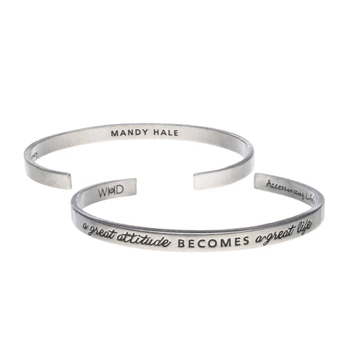 Inspirational Quotable Pewter Cuff Bracelet – Handmade Daily Motivation Jewelry | Made in USA Whitney Howard Designs  Cuff Bracelets