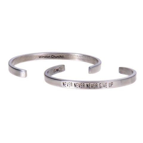 Inspirational Winston Churchill Quote Cuff Bracelet – Handcrafted Recycled Pewter | Made in USA Daily Motivational Jewelry Whitney Howard Designs  Cuff Bracelets